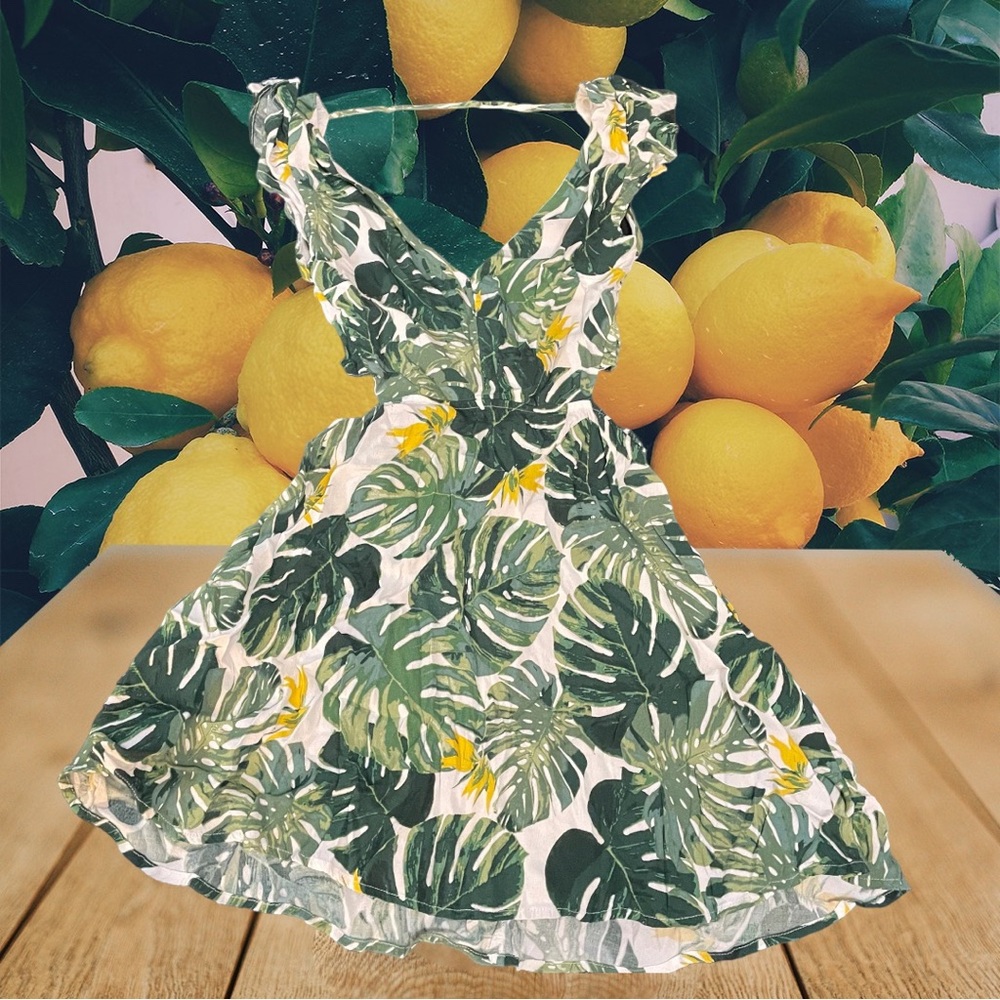 For Love and Lemons x Urban Outfitters Tropical leaf Monstera dress - size Small